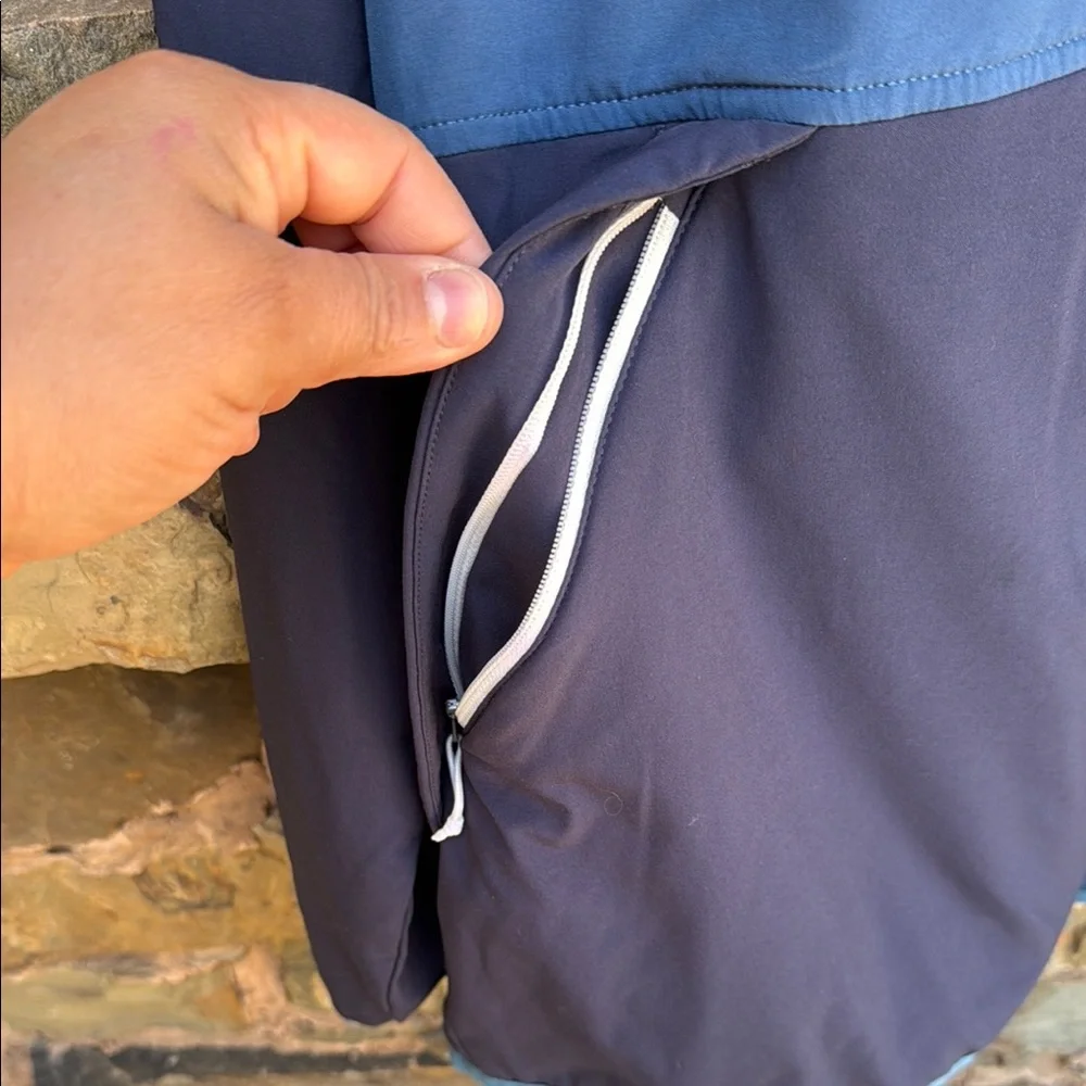 The North Face Blue Windbreaker Jacket with Mock Neck - Picture 4 of 12